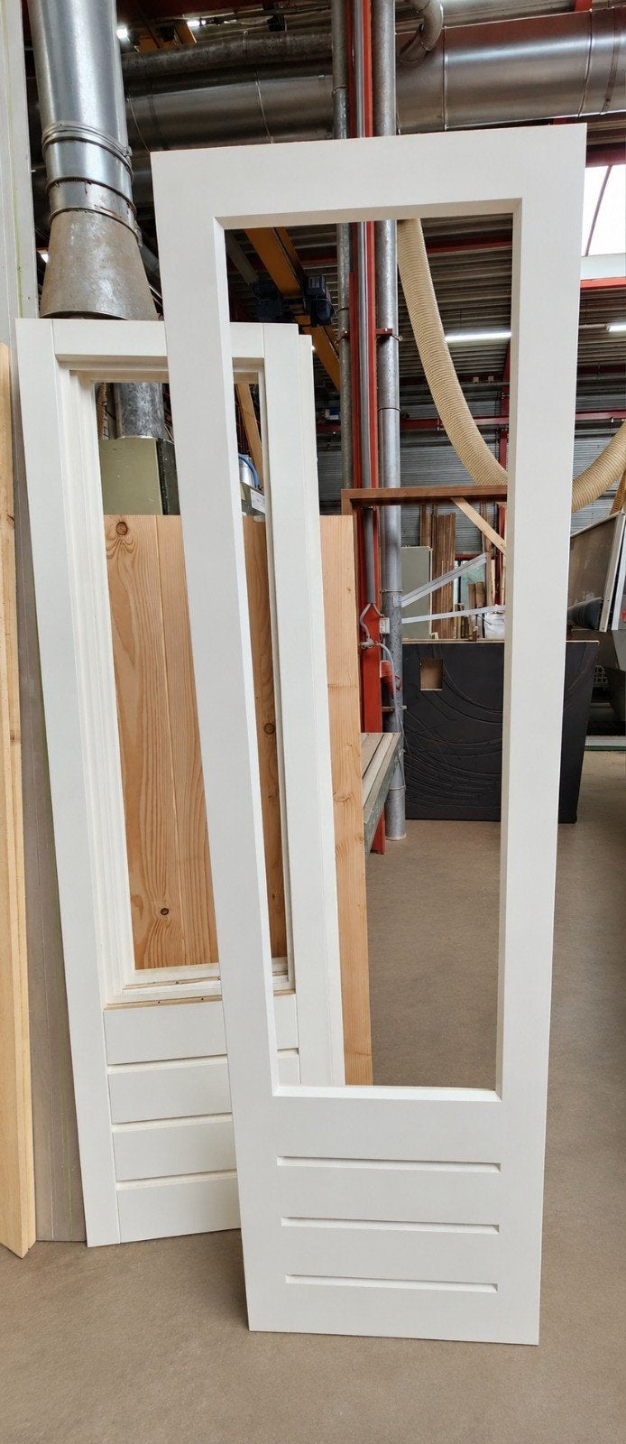 Nieuwe Iroko hardhouten stapeldorpeldeuren set van 2 gegrond, Deurkozijn, Nieuw, 150 tot 225 cm, Hout