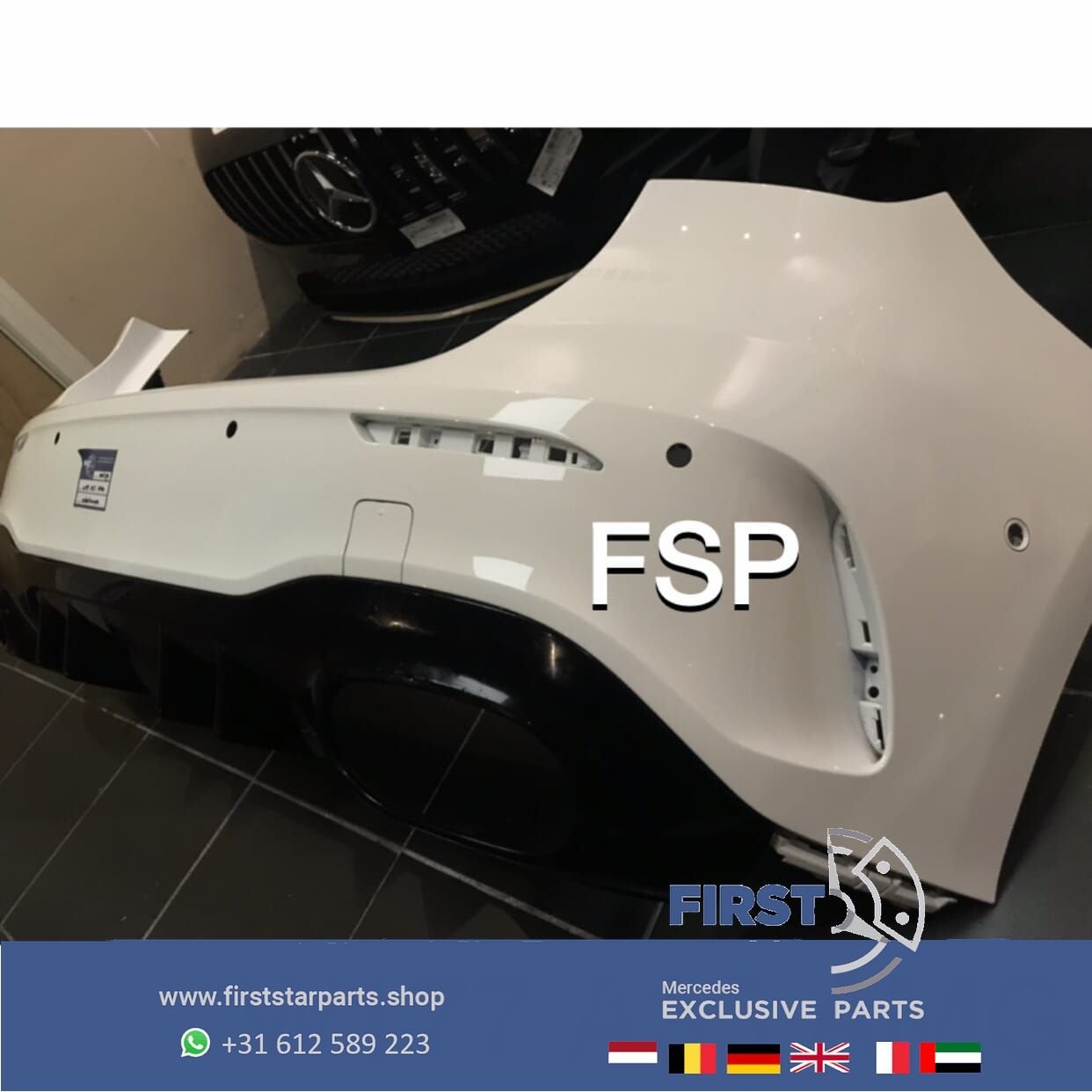 W177 A35 AMG ACHTERBUMPER WIT + DIFFUSER Mercedes A Klasse 3, Gebruikt, -, Ophalen of Verzenden, Achter