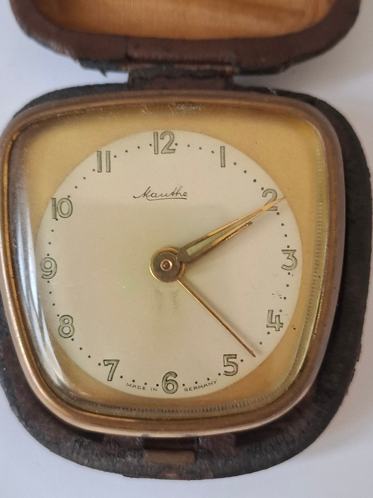 Mauthe reiswekker uit de jaren '60, Made in Germany, Ophalen of Verzenden