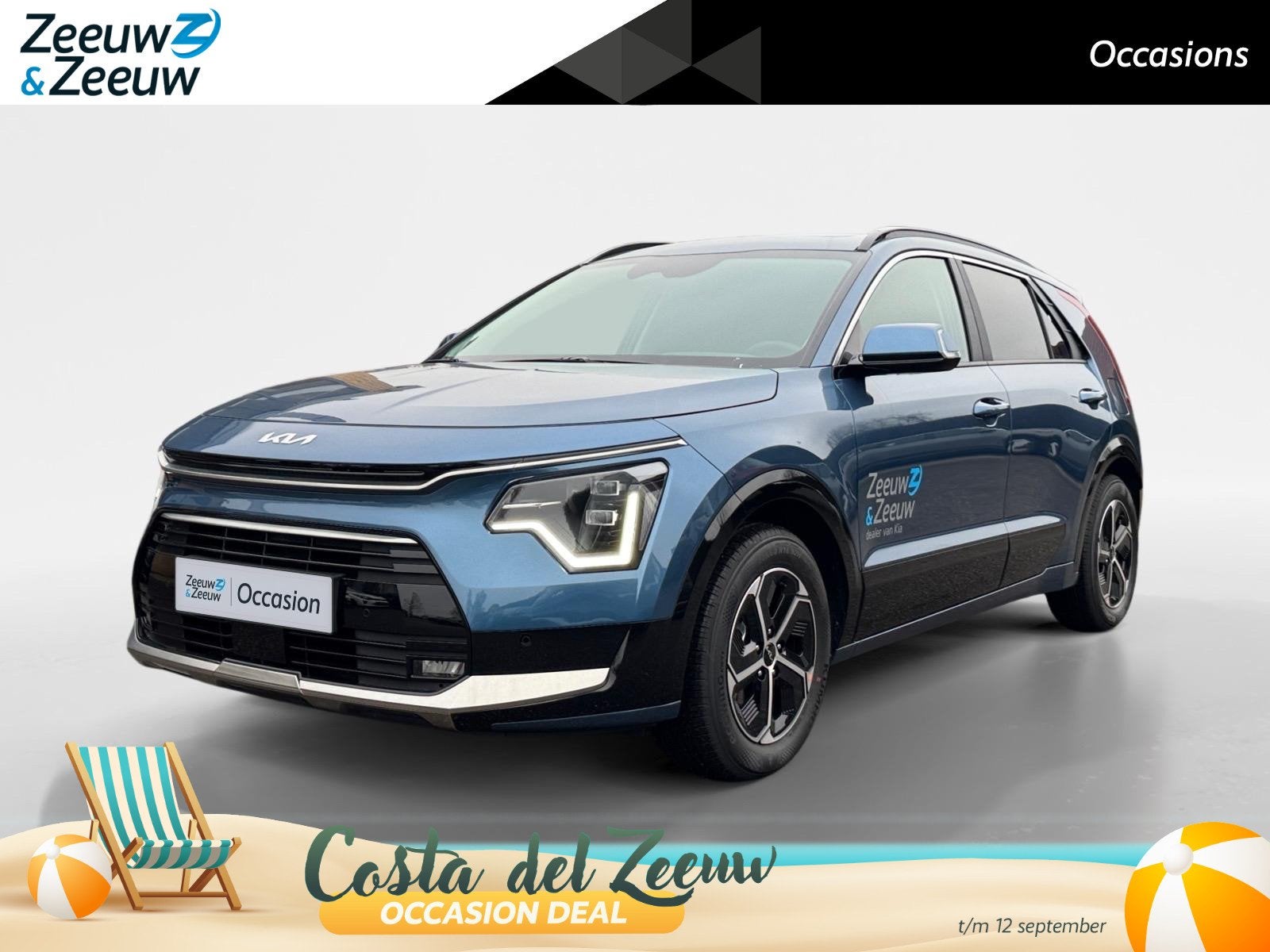 Kia Niro 1.6 GDi Hybrid DynamicPlusLine | Schuifdak | Head u, 137 pk, Gebruikt, Euro 6, Blauw