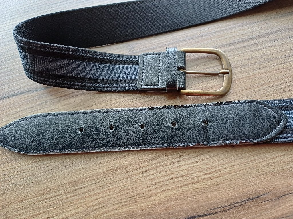 grijs zwarte elastische heren riem, Kleding | Heren, 95 tot 105 cm, Overige kleuren, Ophalen of Verzenden, Riem of Ceintuur