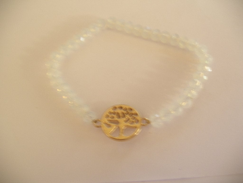 Een mooie facet Opaliet met Levensboom edelstenen Armband, Verzenden, Overige materialen, Armband, Met edelsteen