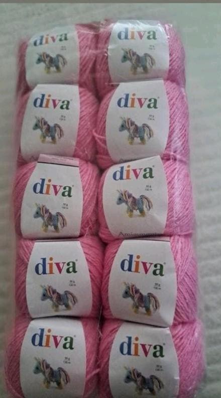 Pakket Diva Garen met Katoen - 10 Bollen Roze Amigurumi, Ophalen of Verzenden, Nieuw, Breien of Haken, Wol of Garen