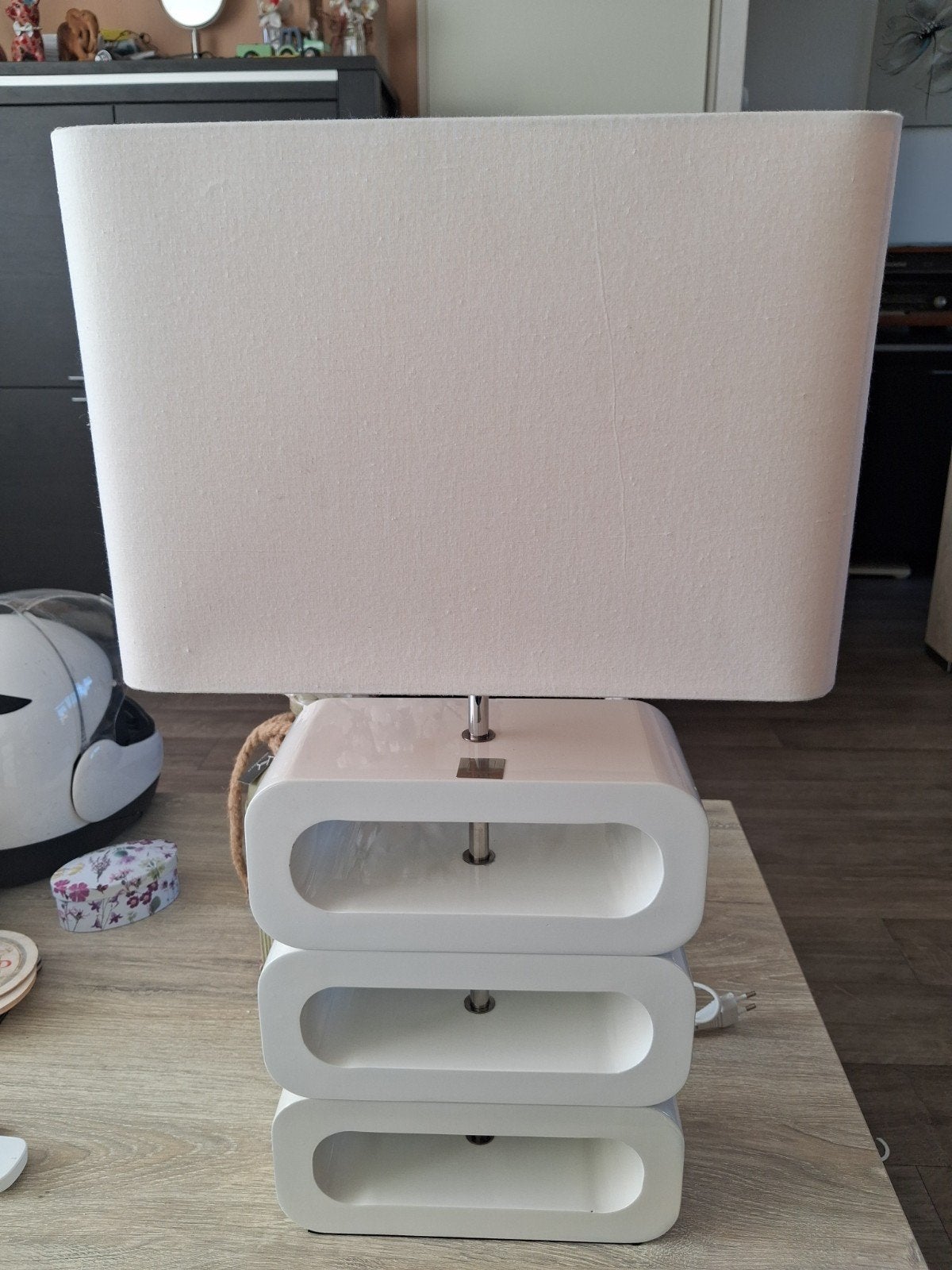 Jan des Bouvrie tafellamp - Wit, modern design, Huis en Inrichting, Overige merken, Wit, Zo goed als nieuw, Modern
