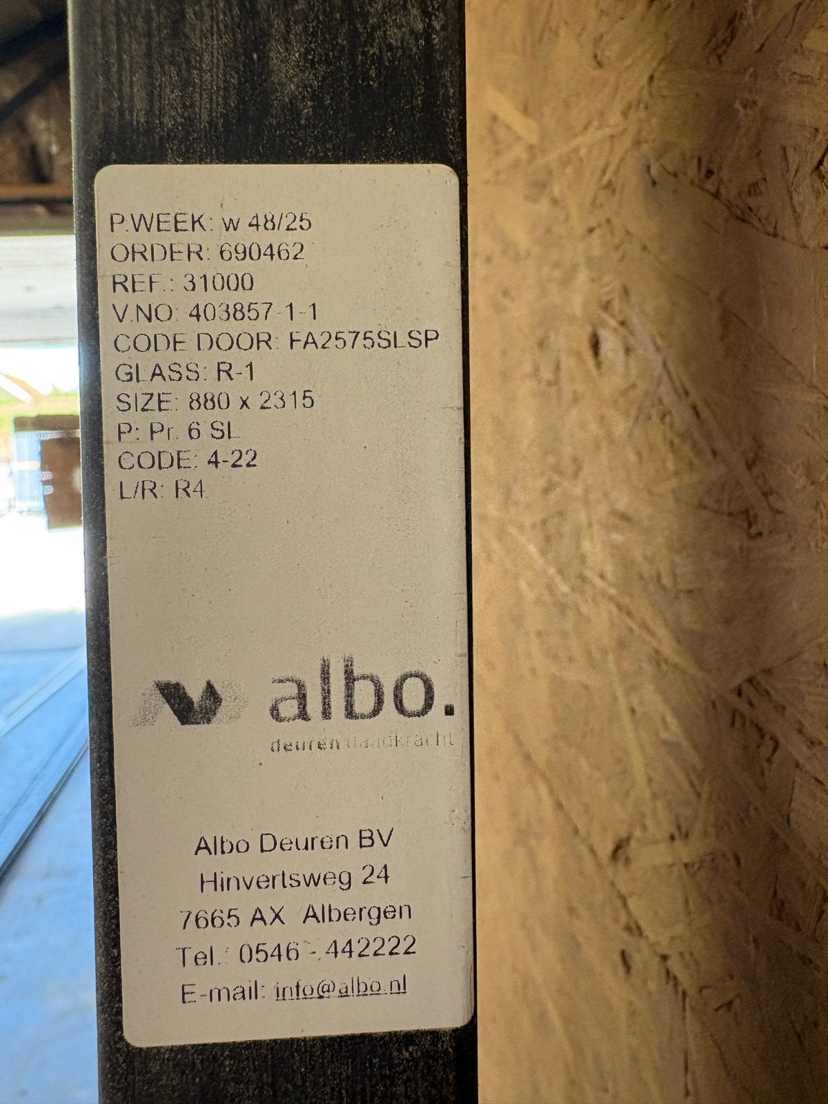 Albo Schuifdeur met Glas - 880x2315 mm, Ophalen, 80 tot 100 cm, 215 cm of meer, Binnendeur