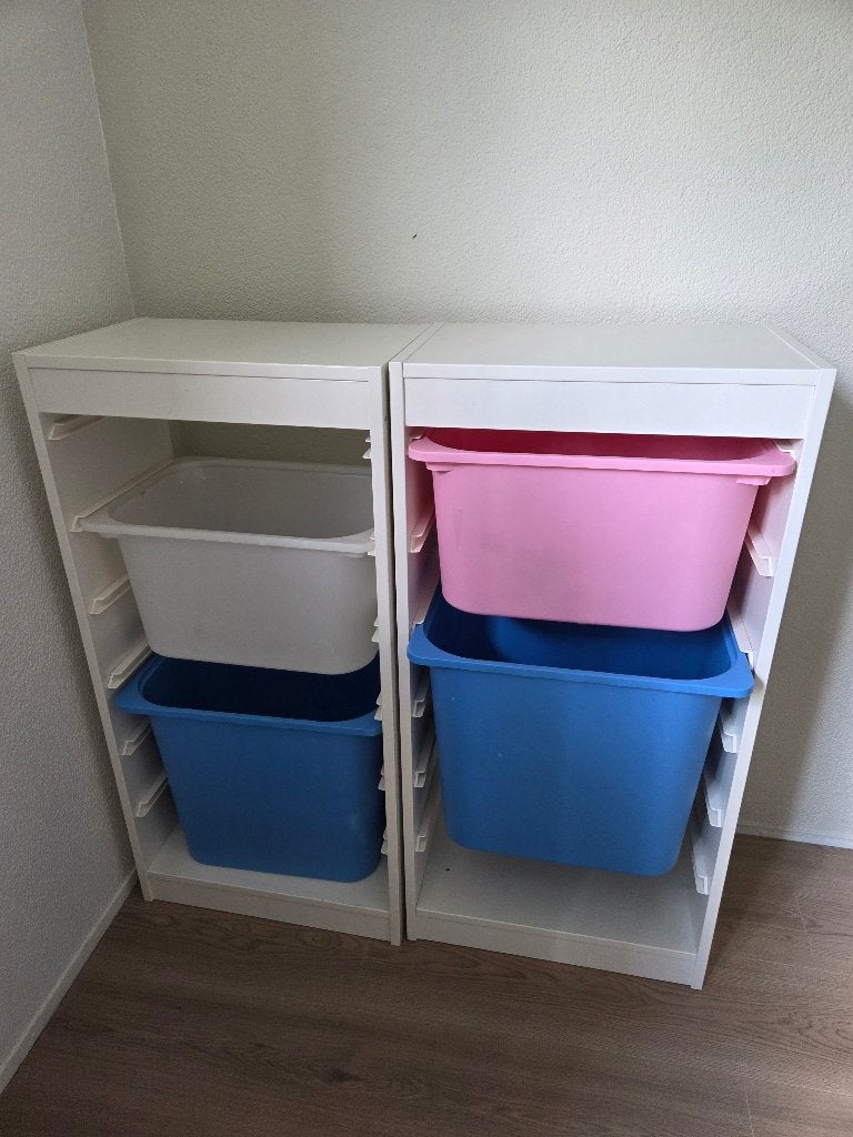2 Speelgoed opbergsysteem, Kinderen en Baby's, Ophalen, Gebruikt, Minder dan 50 cm, 90 tot 105 cm