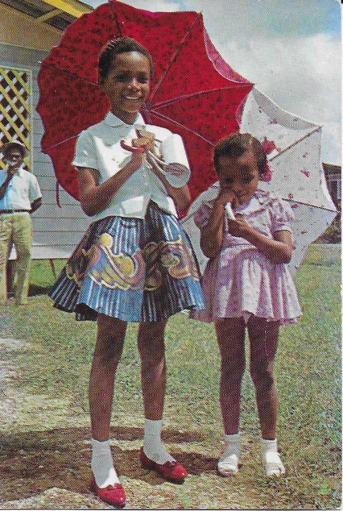 Tk46 ongelopen ansichtkaart creools meisje, Ophalen of Verzenden, 1980 tot heden, Ongelopen, Kinderen