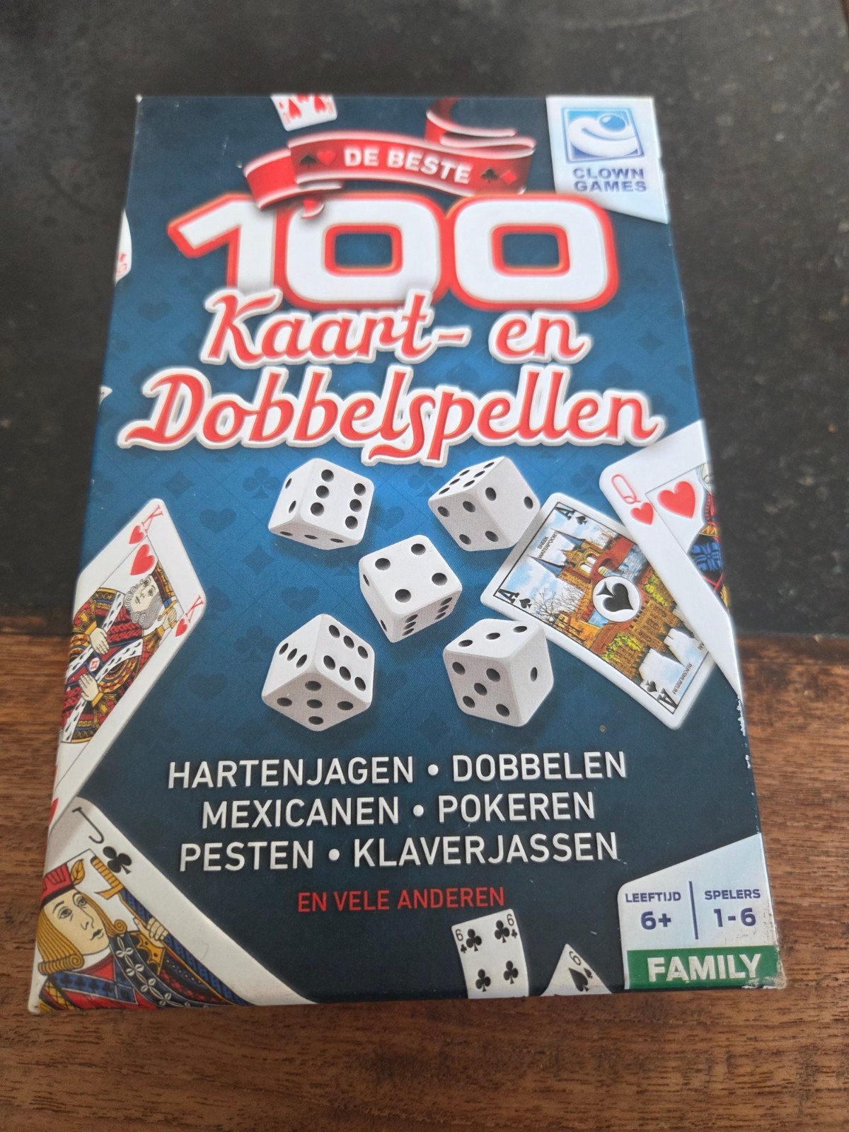 De Beste 100 Kaart- en Dobbelspellen, Een of twee spelers, Ophalen of Verzenden, Zo goed als nieuw, Clown Games