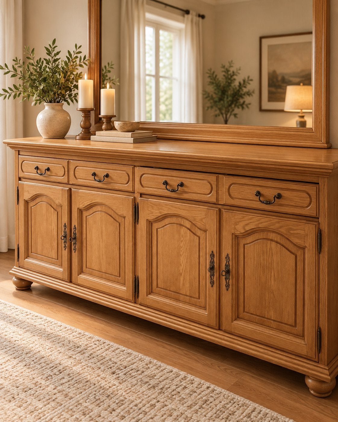 Complete blank eiken meubelset – dressoir, tafel & tv-kast, Huis en Inrichting, Ophalen
