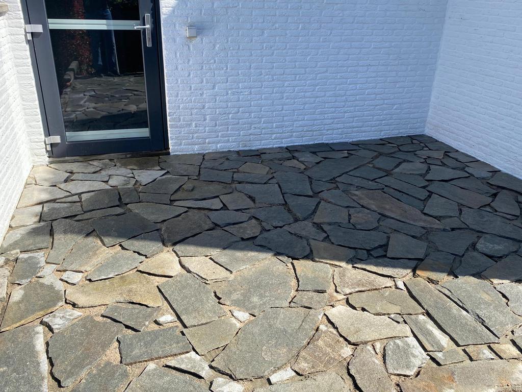 Flagstone grijs, Tuin en Terras, Tegels en Klinkers, Ophalen of Verzenden, Zo goed als nieuw, Natuursteen, Terrastegels