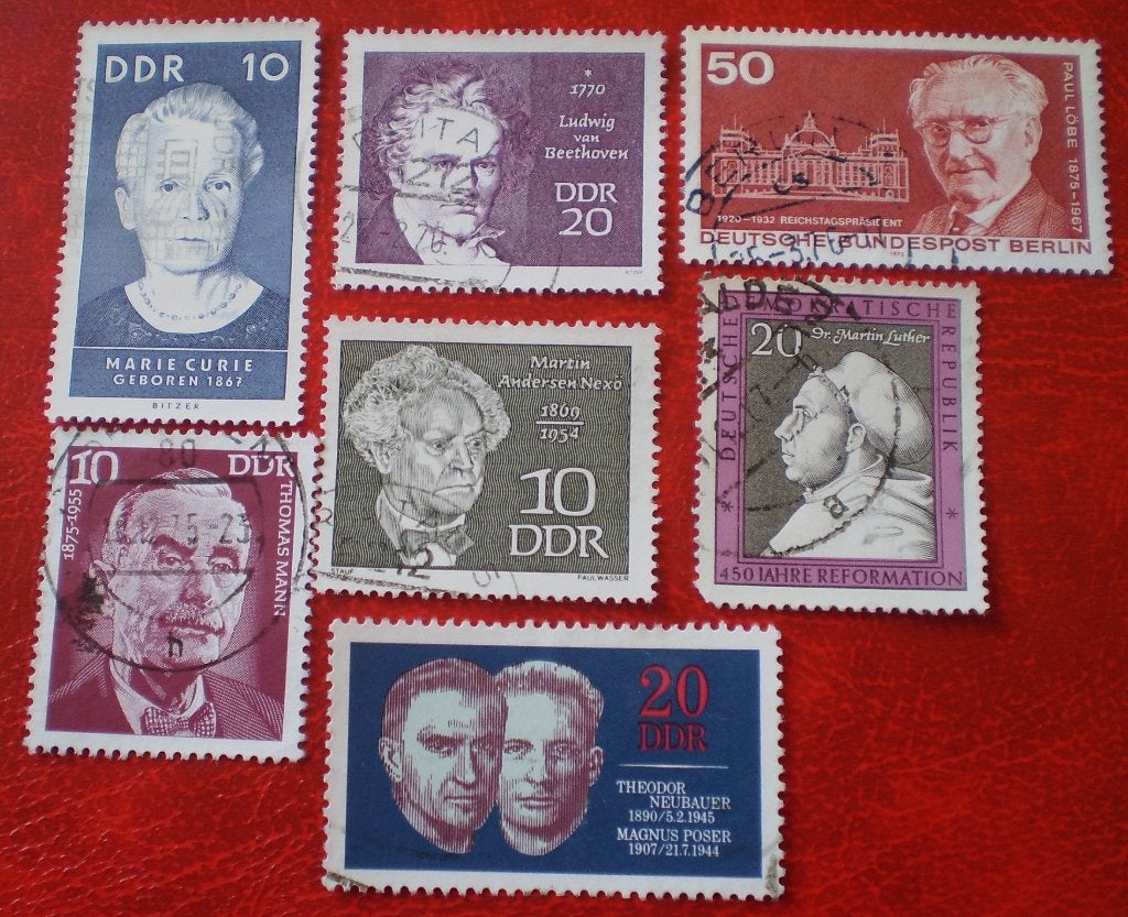 Duitsland - DDR - 7x Personen - Marie Curie Luther Beethoven, Verzenden, DDR, Gestempeld