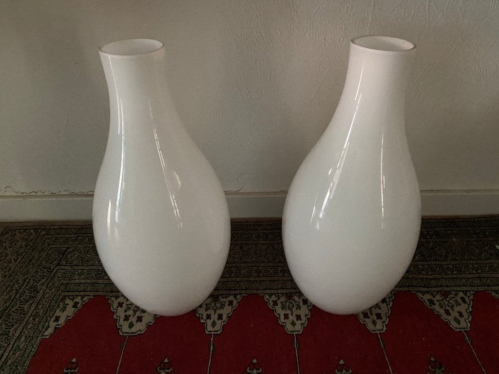 Witte glazen vazen, Huis en Inrichting, Ophalen, Wit, 50 cm, Glas