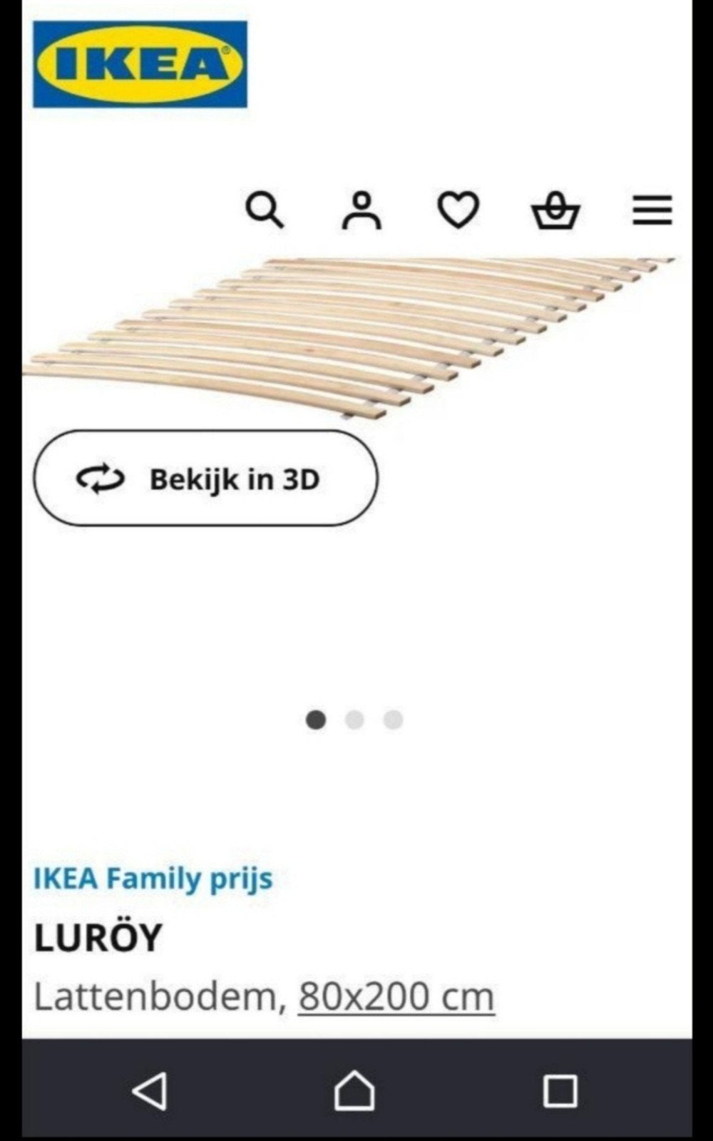 Ikea Luroy set 80 bedbodems lattenbodems 160 breed totaal, Ophalen, Tweepersoons, Zo goed als nieuw, Bedbodem