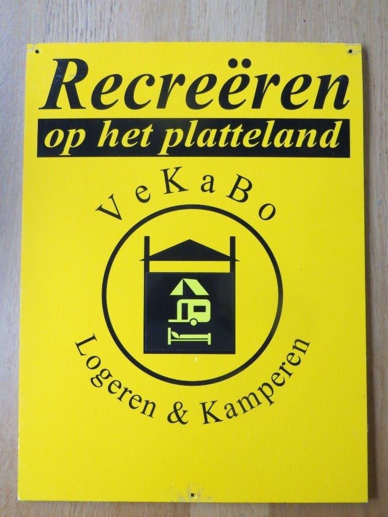 Reclamebord: Logeren & Kamperen (dubbelzijdig), Ophalen of Verzenden, Gebruikt, Reclamebord