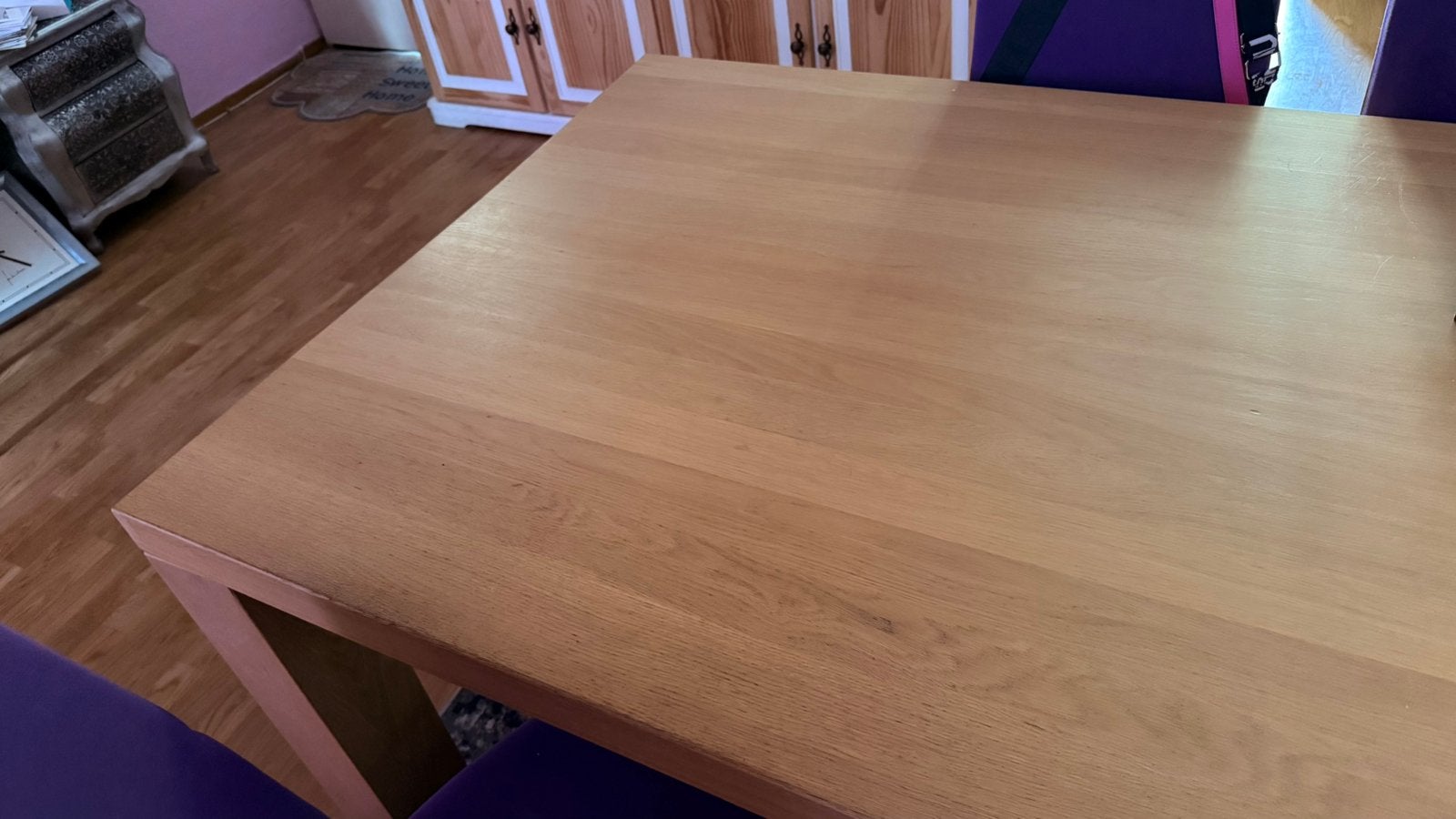 Massief eiken eettafel 200x100 cm, Huis en Inrichting, Tafels | Eettafels, 200 cm of meer, Zo goed als nieuw, Rechthoekig, 50 tot 100 cm