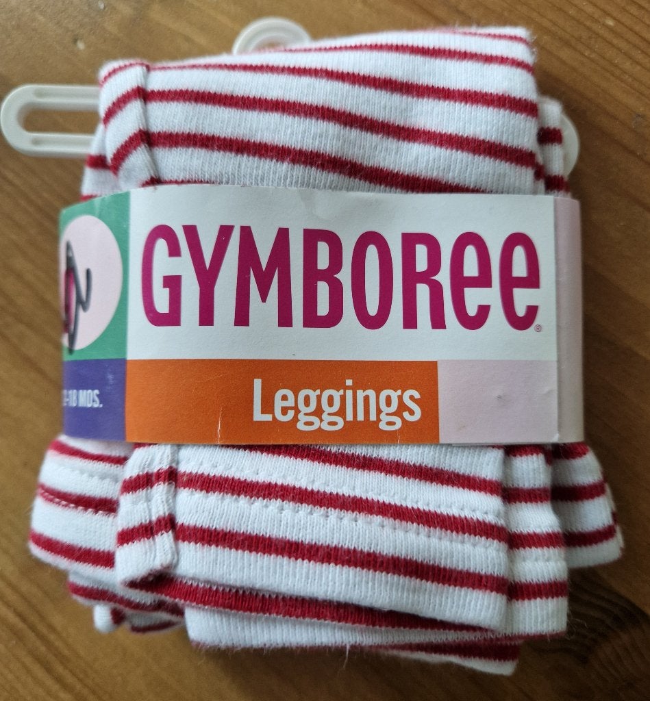 Maat 68/74 Gymboree legging wit/rood NIEUW (0240) a, Kinderen en Baby's, Babykleding | Maat 68, Broekje, Meisje, Gymboree, Nieuw