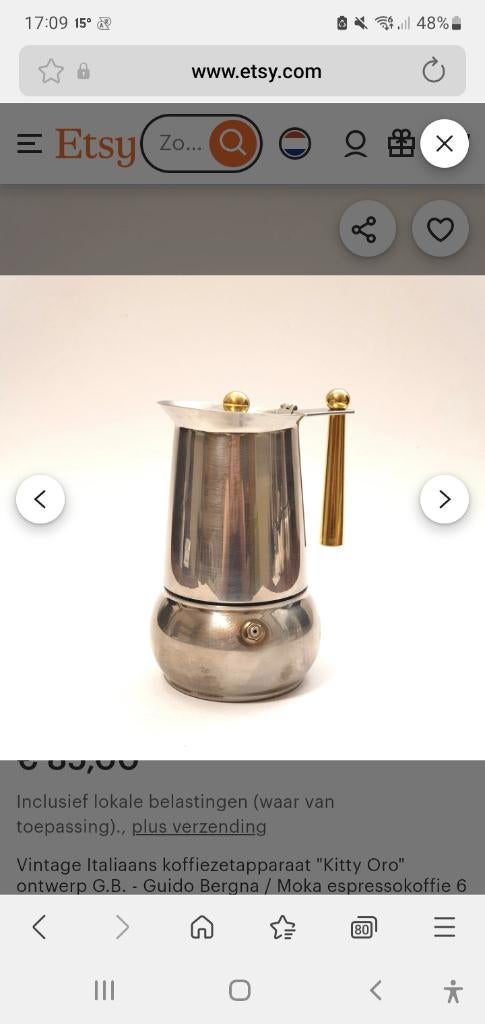 Vintage oro espresso apparaat DE 24K, Witgoed en Apparatuur, Koffiezetapparaten, Ophalen of Verzenden, Espresso apparaat
