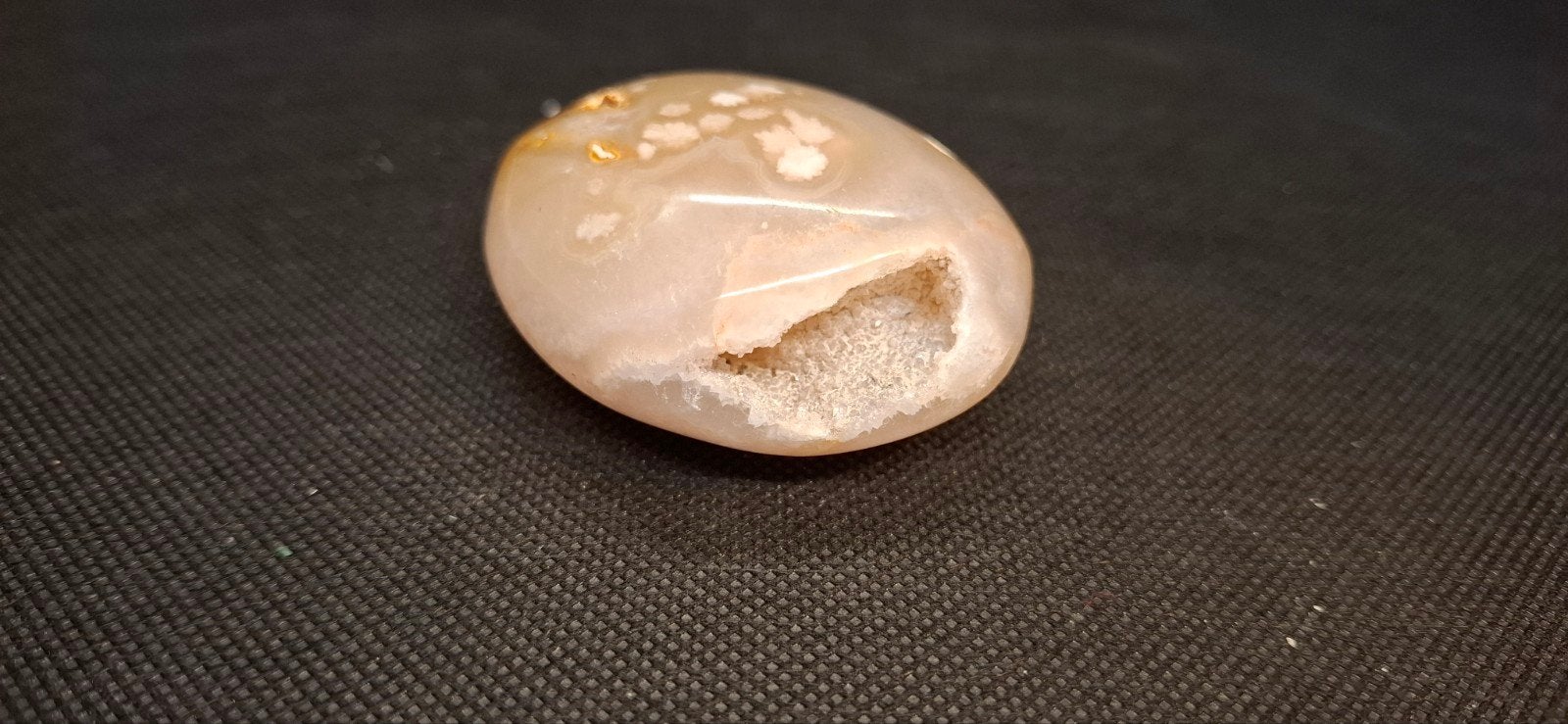 Bloem agaat met geode broekzaksteen knuffelsteen, Verzamelen, Ophalen of Verzenden