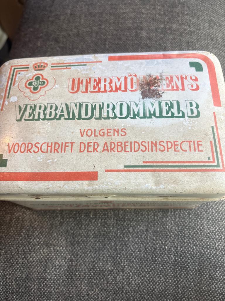 Vintage Utermöhlen's Verbandtrommel B - EHBO-doos, Verzamelen, Ophalen of Verzenden, Zo goed als nieuw