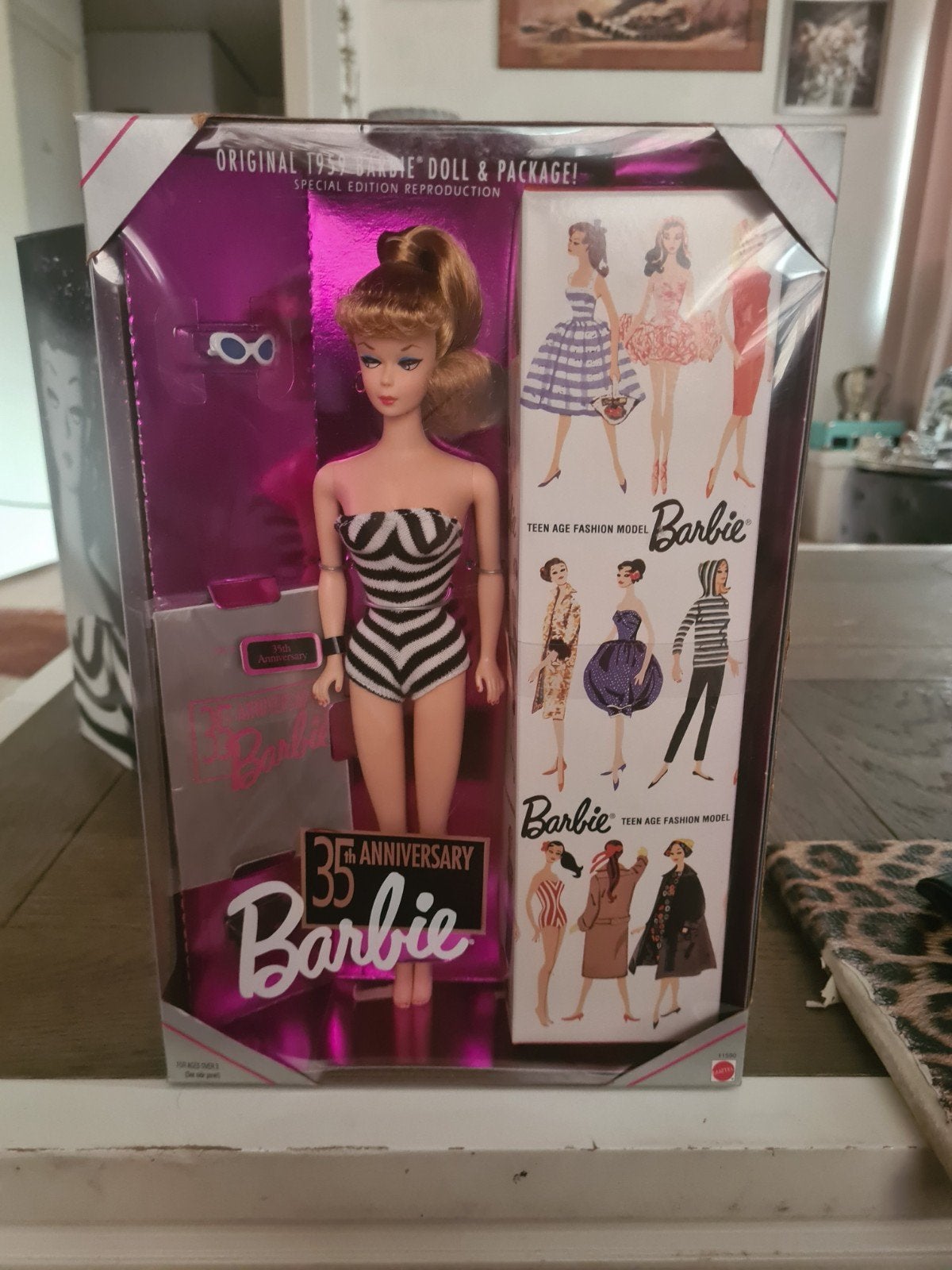 Barbie 35th Anniversary Special Edition 1959 Reproductie, Verzamelen, Poppen, Nieuw, Fashion Doll, Ophalen of Verzenden