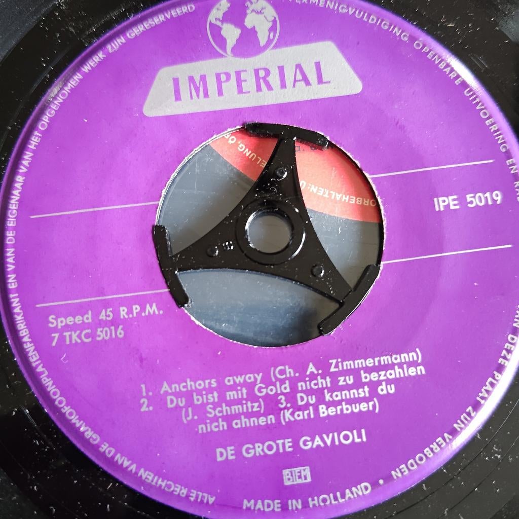 De Grote Gavioli  Anchors Away / Molto Vivace (Vinyl Single, Ophalen of Verzenden, Gebruikt, Overige genres