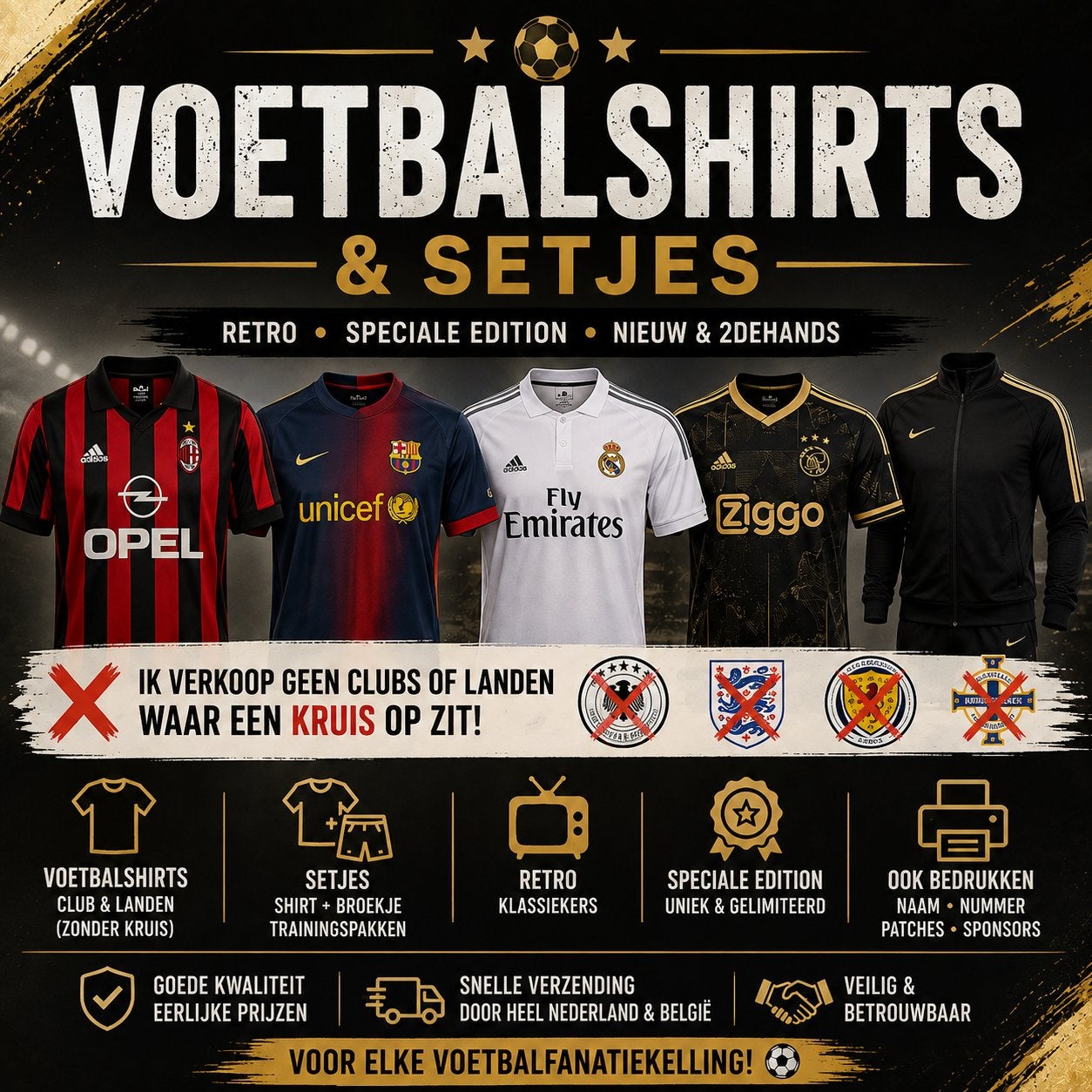 Voetbalshirts & Setjes - Retro, Nieuw, Ophalen of Verzenden, Nieuw, Shirt