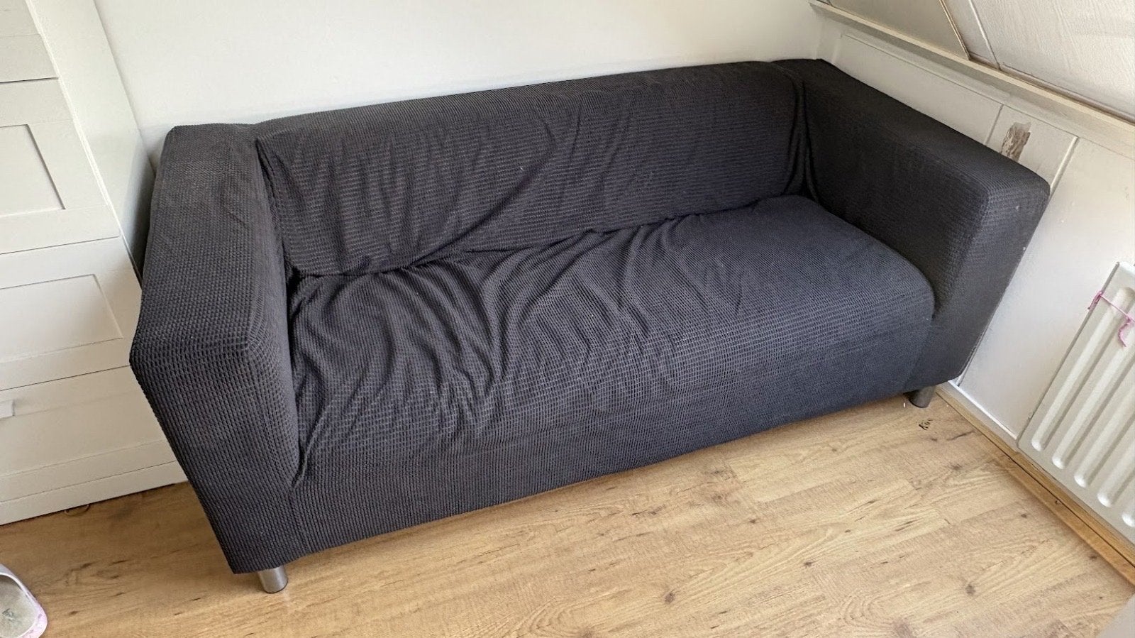 IKEA Klippan 2-zitsbank - Donkergrijs, Ophalen, Gebruikt, 150 tot 200 cm, Tweepersoons