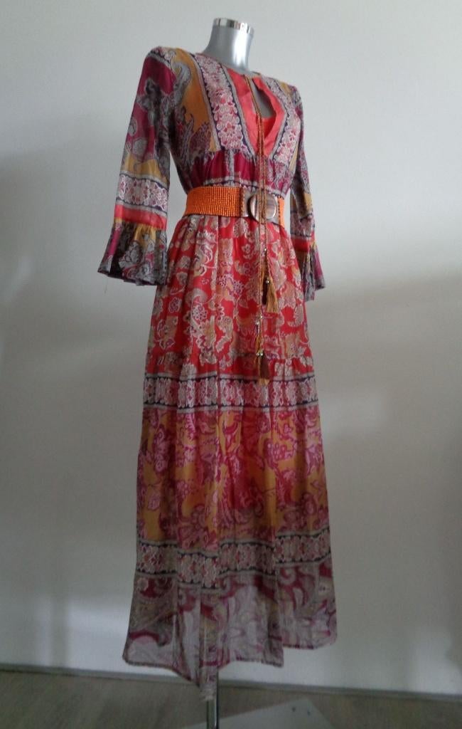 Ana Alcazar boho maxi jurk met onderjurk, small NIEUW, Overige kleuren, Nieuw, Ophalen of Verzenden, Maat 36 (S)