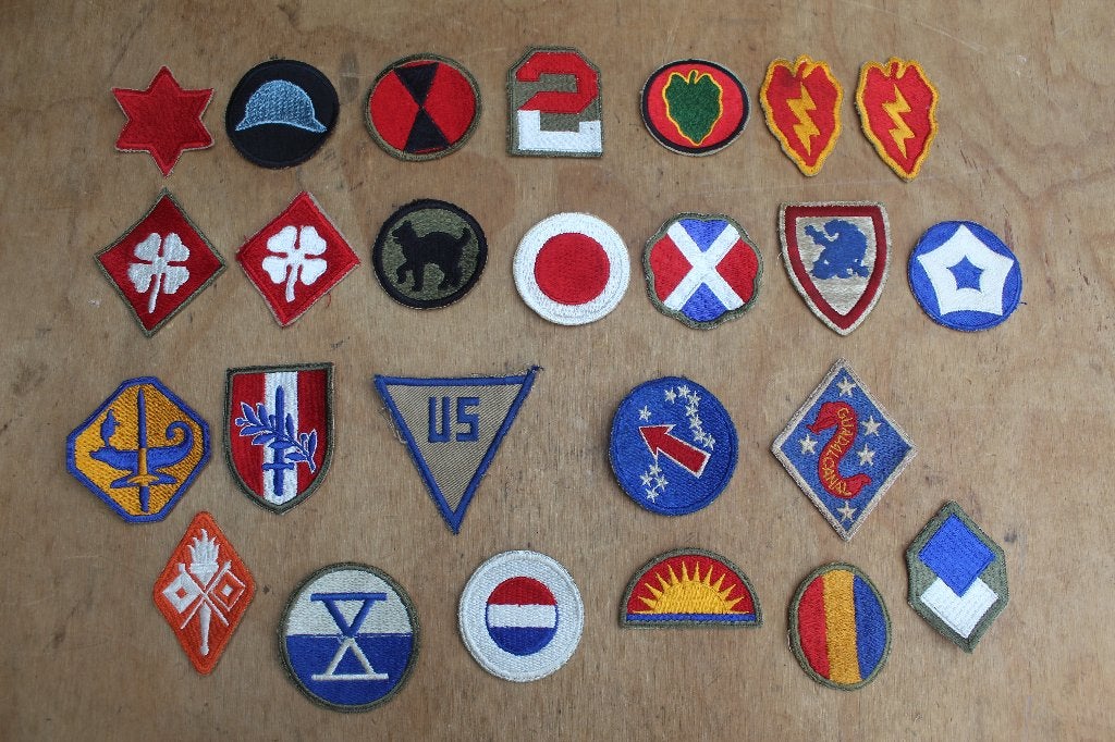 = US Verzameling Diverse WW2 Patches 25 Stuks Amerikaans =, Ophalen of Verzenden, Amerika, Embleem of Badge