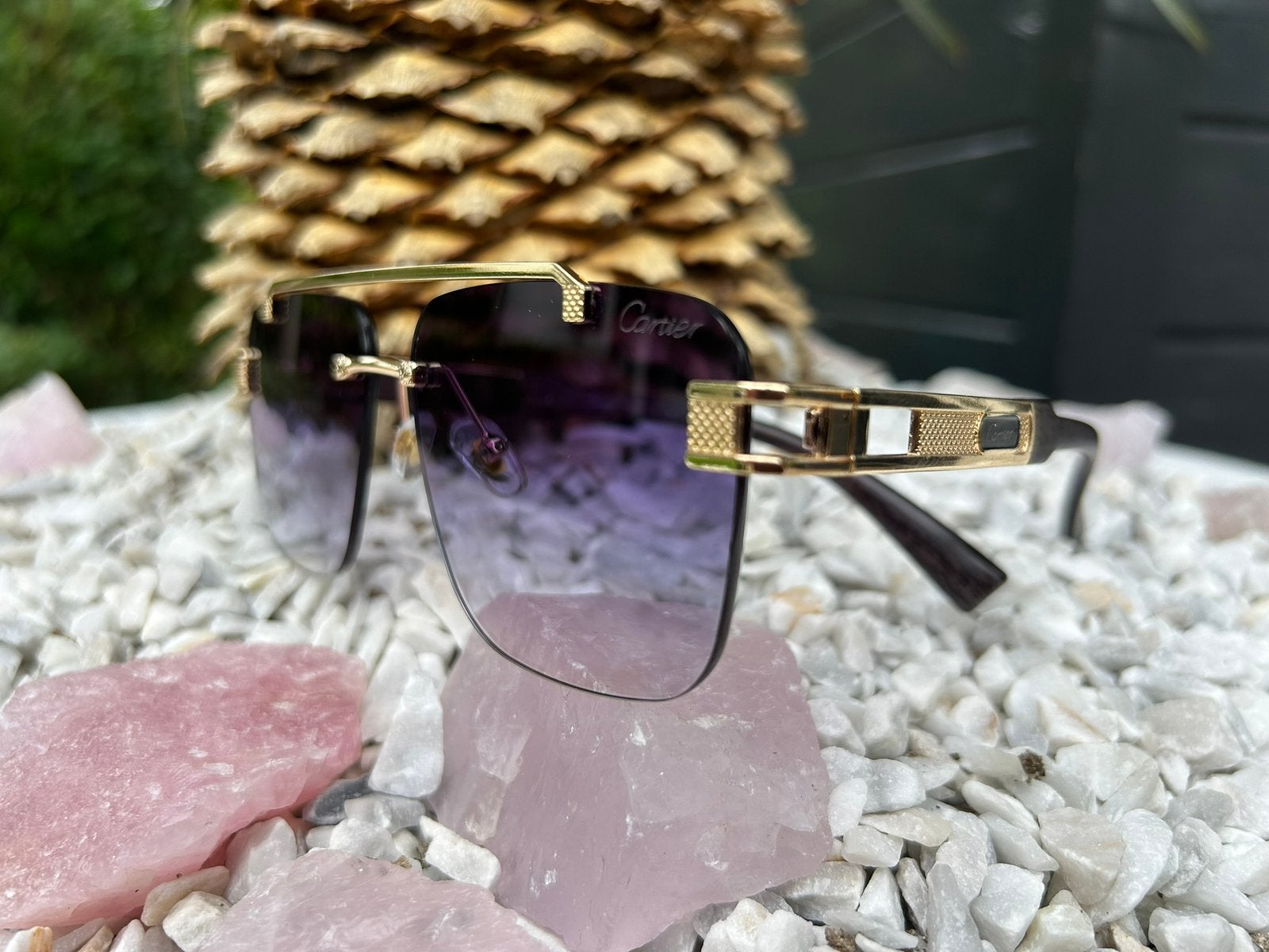 Luxe CArtier zonnebrillen UV400 uni purple, Overige merken, Zonnebril, Paars, Nieuw