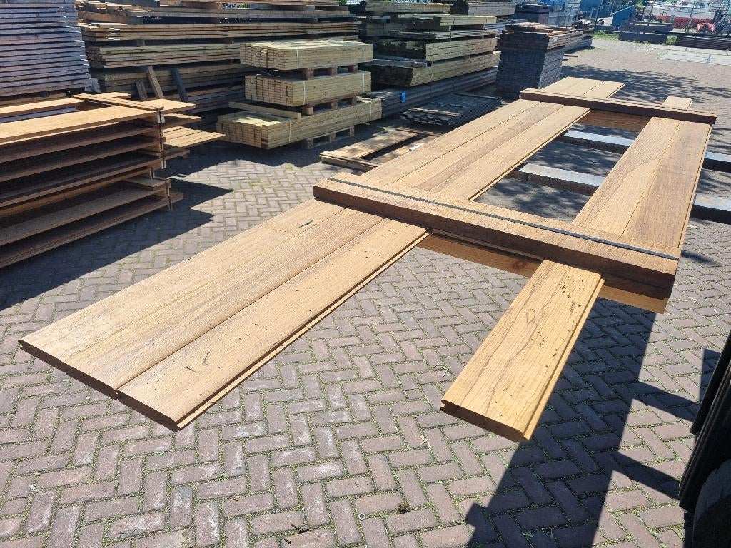 2.27 m2 blokhutprofiel 25x130 mm - nr: HP59, Tuin en Terras, Ophalen, Planken, Nieuw, Hardhout