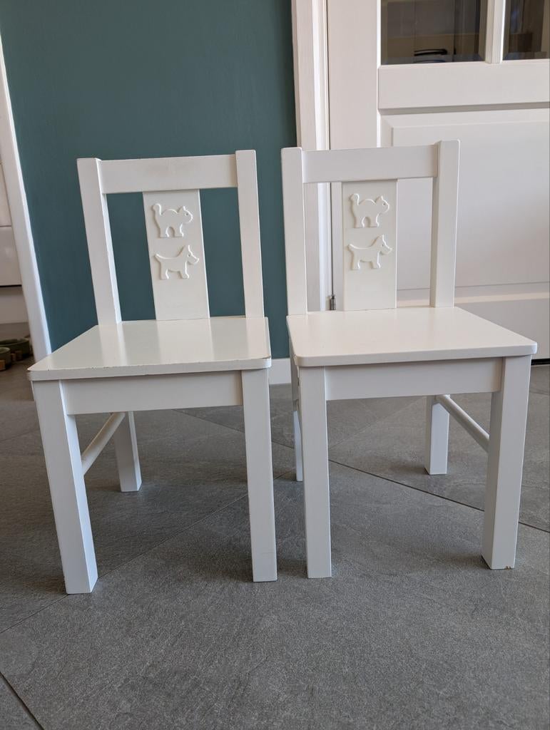 2 Ikea kinderstoeltjes, Ophalen, Gebruikt, Twee, Wit