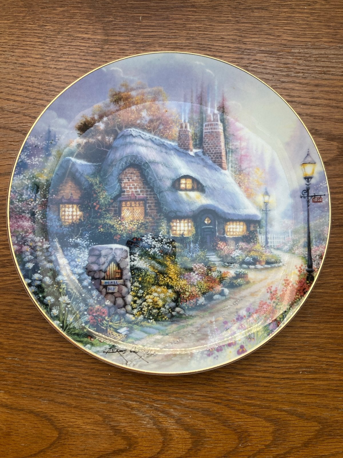 Thomas Kinkade "The Cottage on Daisy Lane" sierbord, Antiek en Kunst, Antiek | Porselein, Ophalen of Verzenden