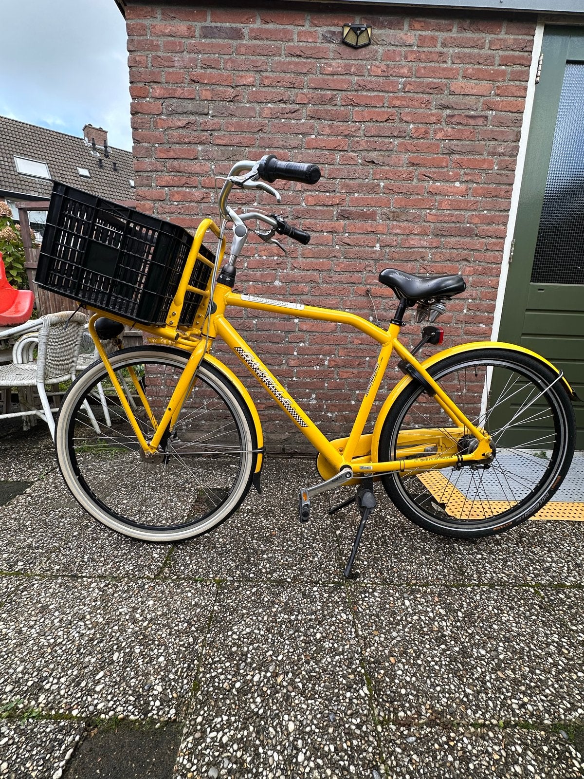 Gazelle stadsfiets met voordrager en mand - Geel, Ophalen, Velgrem, 50 tot 53 cm, Gazelle