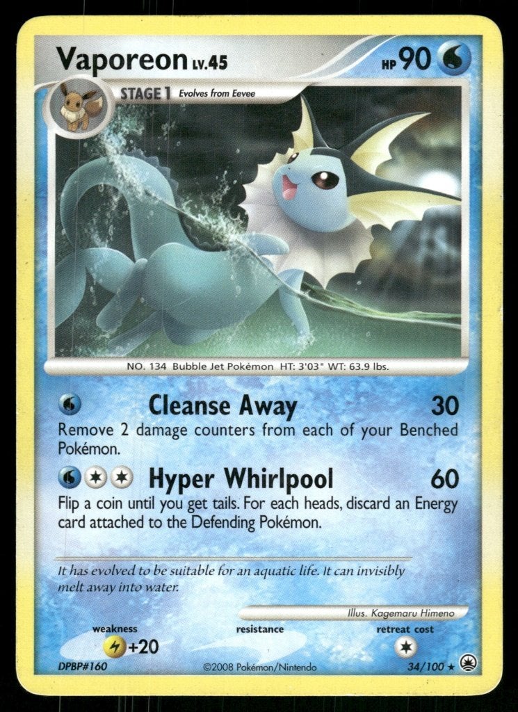 Vaporeon 34/100 - Majestic Dawn, Verzenden, Gebruikt
