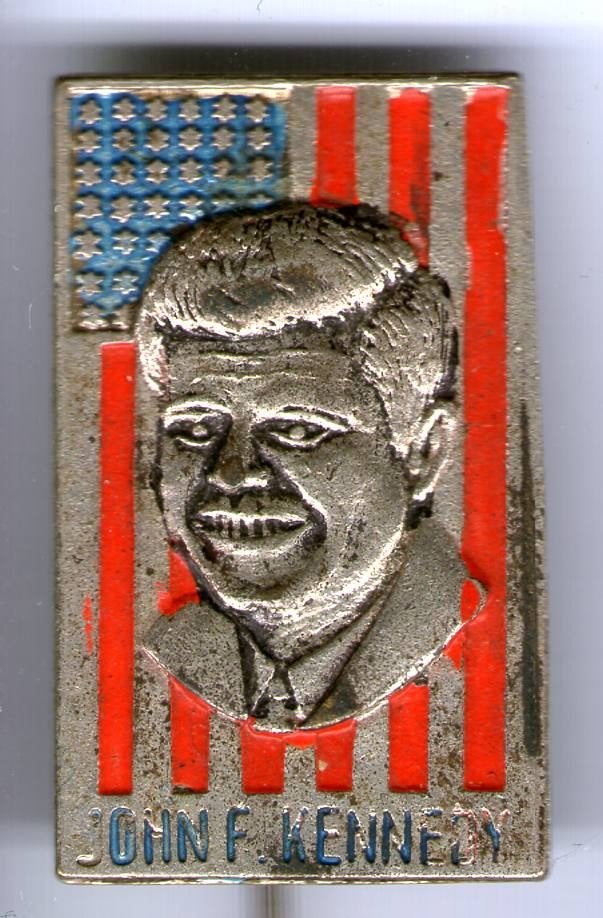John f. Kennedy met Amerika vlag speldje ( U_041), Verzenden, Nieuw, Figuurtje, Speldje of Pin