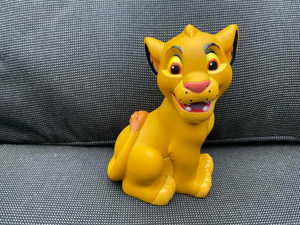 Nieuwe zgan Disney Simba Lion King spaarpot met dop, Ophalen, Leeuwenkoning of Jungle Boek, Nieuw, Beeldje of Figuurtje