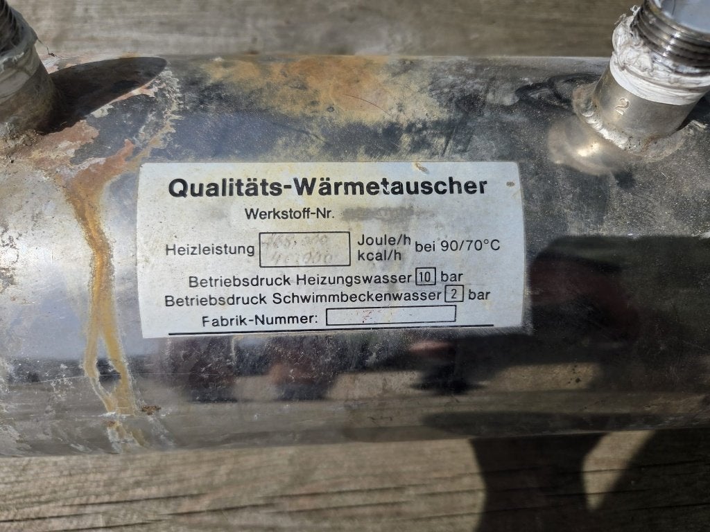 Warmte wisselaar t.b.v. Zwembad of hot-tub, Ophalen, Gebruikt, Overige typen