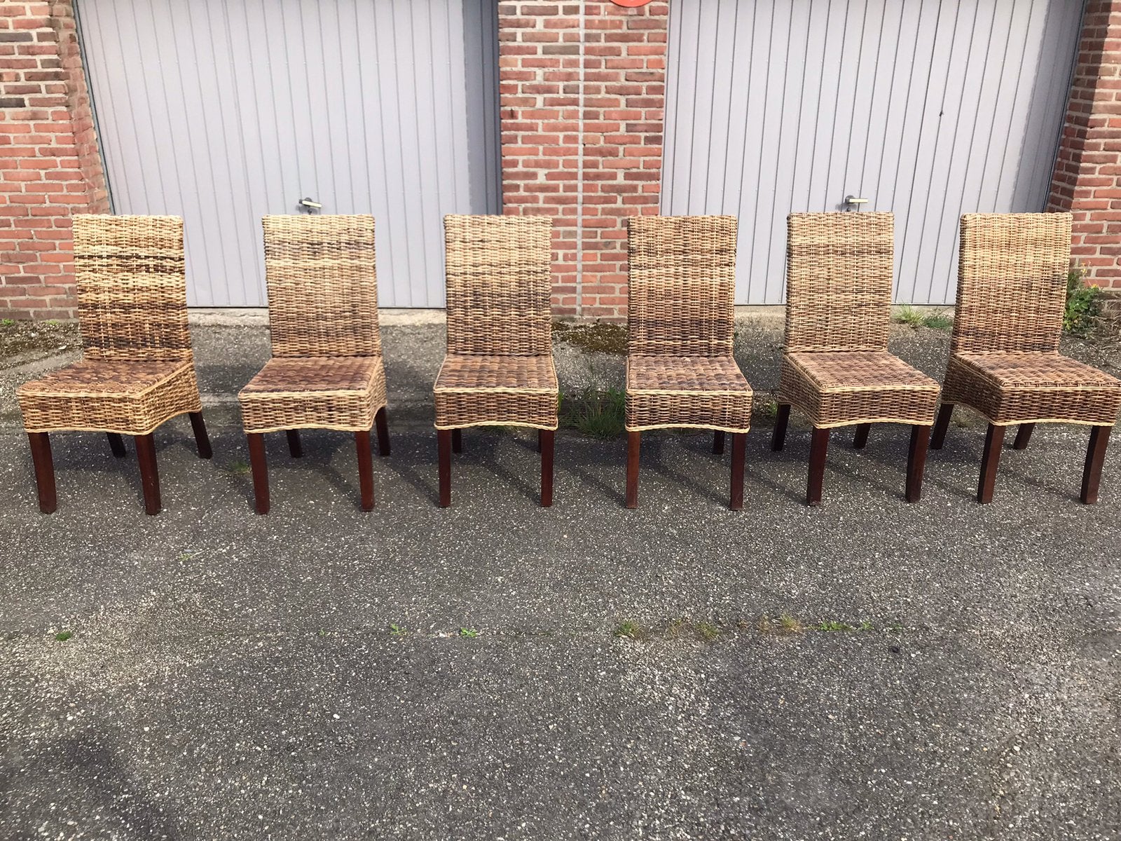 Zes rotan stoelen, Huis en Inrichting, Ophalen