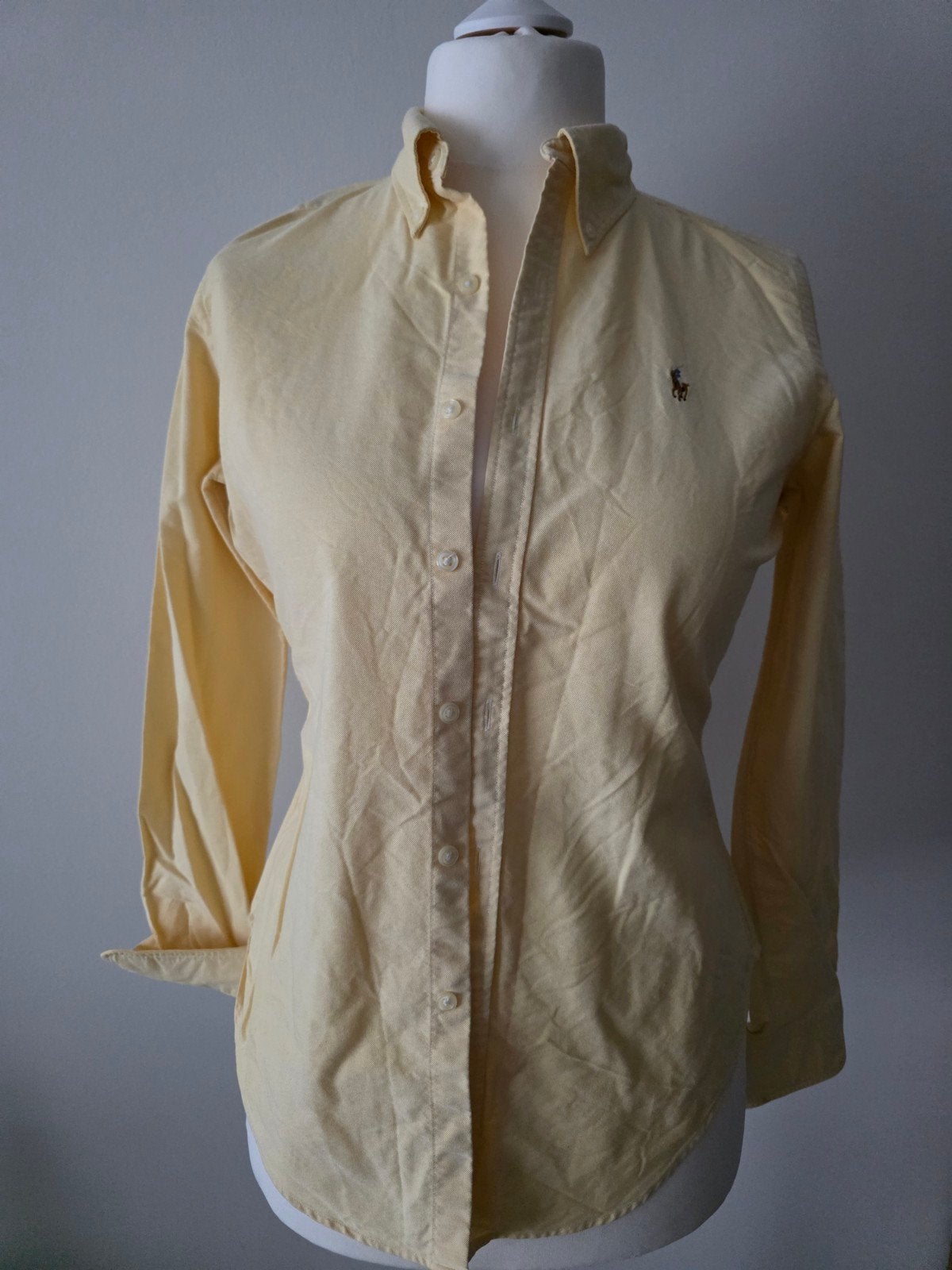 Ralph Lauren Skinny Fit Blouse - Maat 10, Maat 38/40 (M), Geel, Ophalen of Verzenden, Zo goed als nieuw