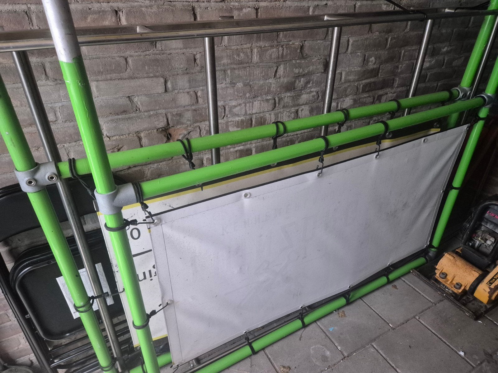 Steiger met groen frame en wit doek, Ophalen, Overige typen, Minder dan 2 meter