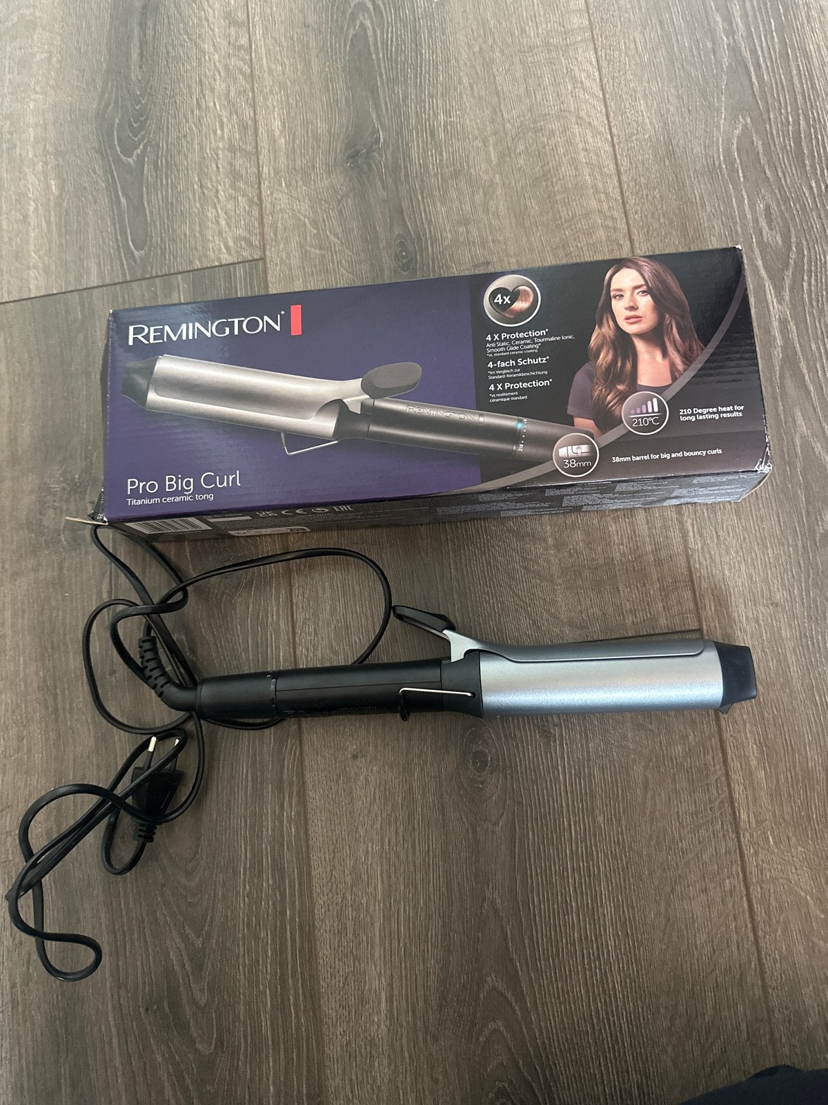 Remington Pro Big Curl Krultang - 38mm Titanium Keramiek, Ophalen of Verzenden, Zo goed als nieuw, Haarverzorging