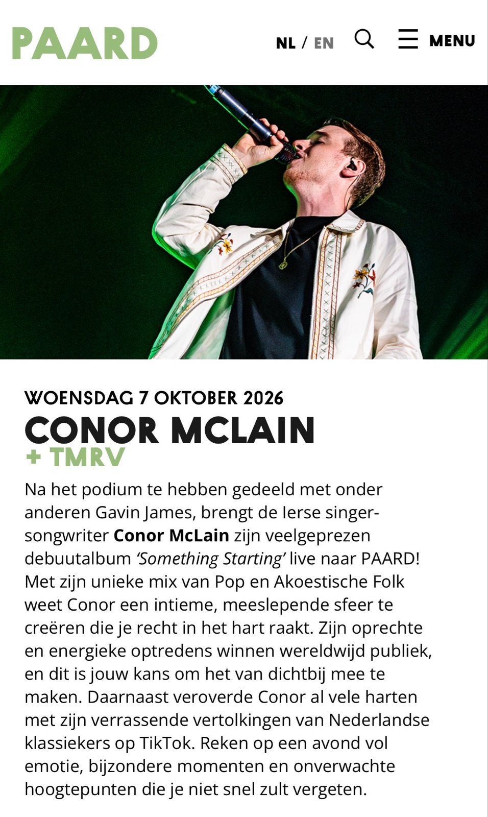 Conor McClain 7 oktober. Paard Den Haag., Twee personen, Oktober