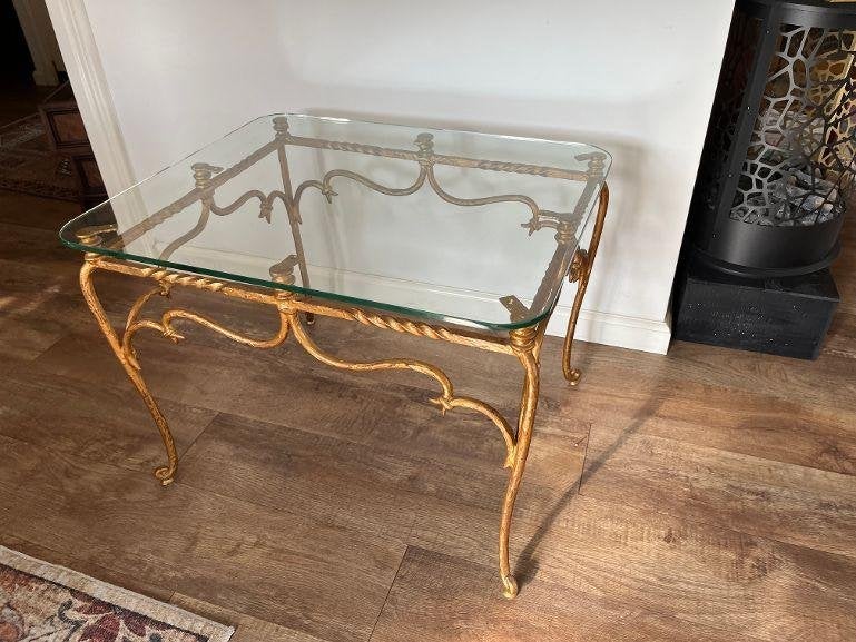 Sidetafel - sidetable (2), Ophalen, Gebruikt, 50 tot 100 cm, Glas