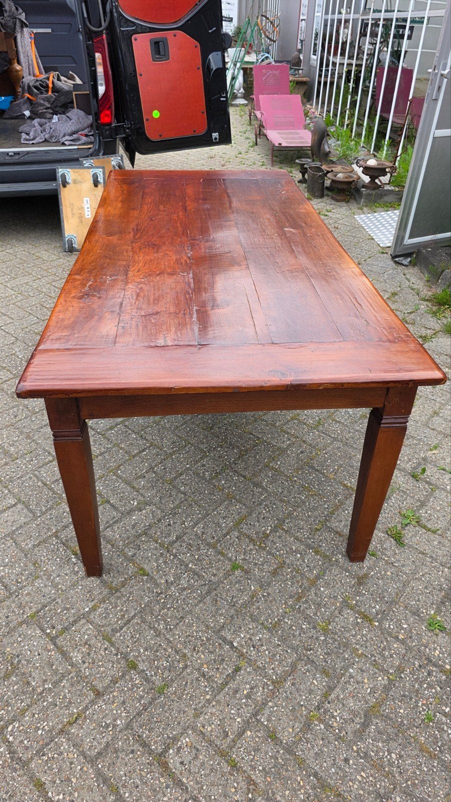 Antieke Franse boeren eettafel 220 cm, Ophalen