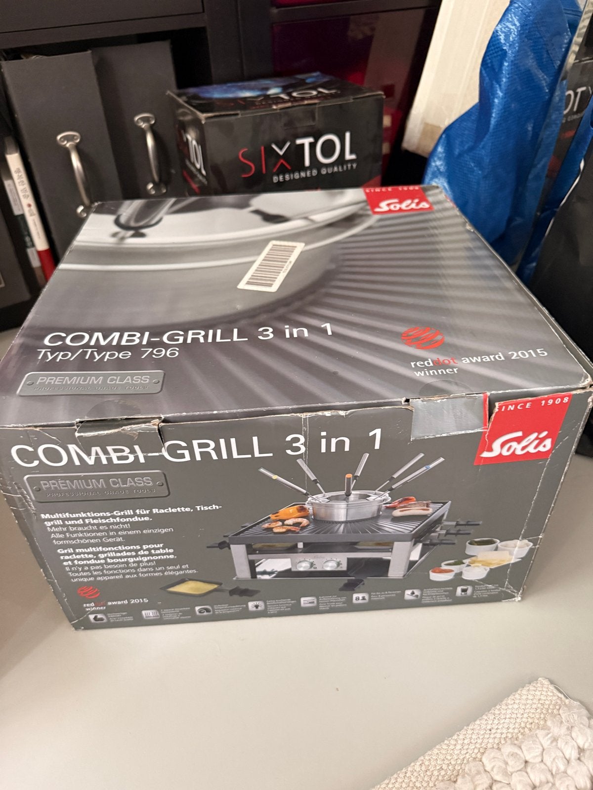 Solis Combi Grill 3 in 1 ZGAN in doos - RVS, PFAS-vrij, Ophalen of Verzenden, Zo goed als nieuw, Tafelgrill
