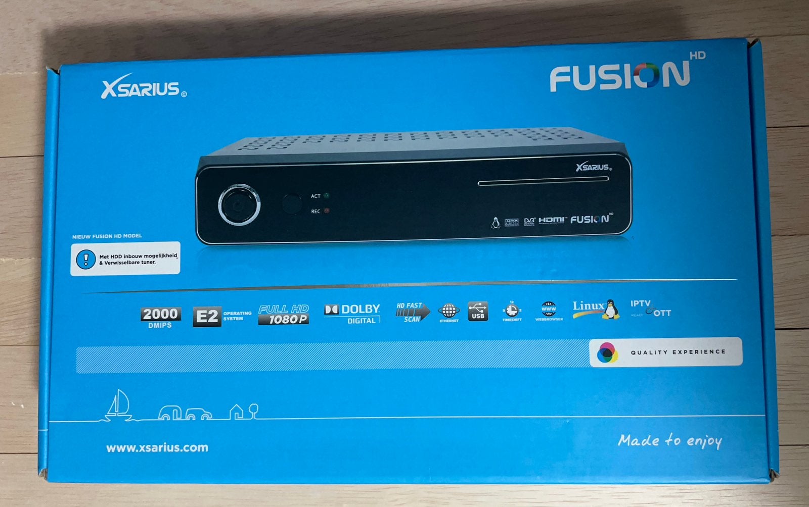Xsarius Fusion HD SE Enigma2 0penPLI met Sat receiver, Ophalen of Verzenden, Zo goed als nieuw
