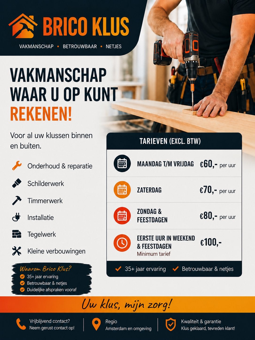 Allround klusser - 35+ jaar ervaring