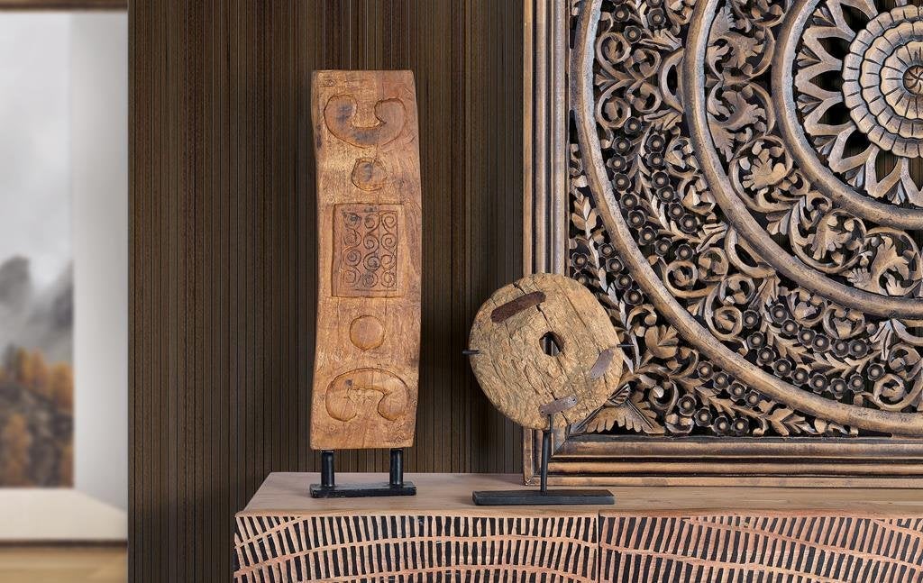 HOUTEN DECO PANEEL DECORATIE op standaard 15x6x62 hoog, Hout, Wilms, Nieuw, Ophalen of Verzenden