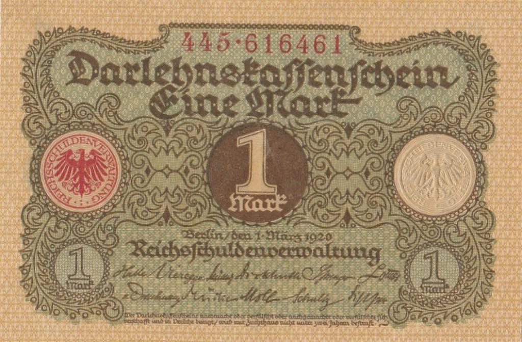 1 mark Duitsland 1920 unc, Postzegels en Munten, Bankbiljetten | Europa | Niet-Eurobiljetten, Ophalen of Verzenden, Duitsland